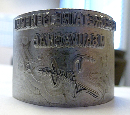 marque au fer pour gravure sur forme concave de MORIN GRAVURE